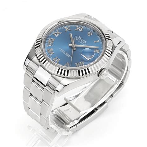 rolex datejust ii light blue dial|blue face rolex date just.